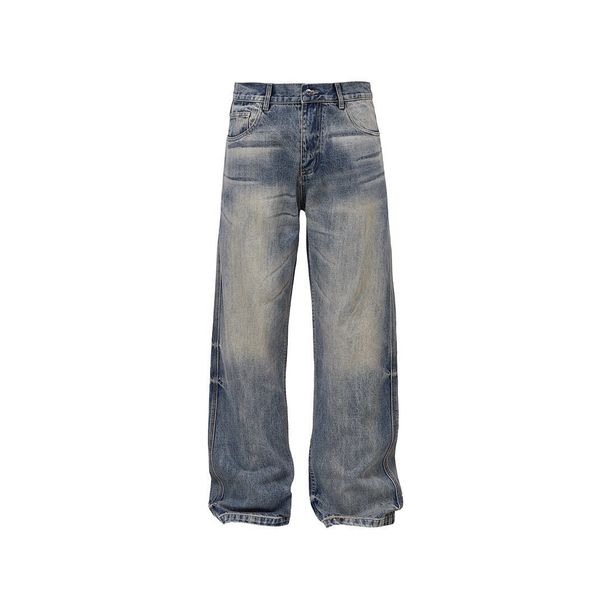 Nevada Vintage Washed Jeans – Authentic Cat Whisker & Honeycomb Distressed Denim (Unisex Straight Fit, M-XXL)_mkmklike.com