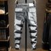 Men's Multi-Pocket Patchwork Jeans – Slim Fit Stretch Denim With Urban Street Style | Trendy Straight-Leg Pants For Youth_mkmklike.com