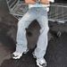 Men's Clothing Retro High Street Distressed Denim Jeans With Patchwork Design Straight Leg Comfortable Stretch Casual Pants For Daily Wear_mkmklike.com