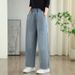 Clair 2024 Winter New Fleece-Lined Thickened Elastic Waist Warm Jeans Long Pants Wholesale Trend_mkmklike.com