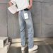 Men's Slim Straight Stretch Jeans – Classic Blue Denim With Vintage Wash & Comfort Fit_mkmklike.com