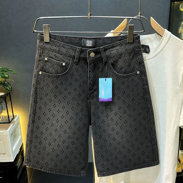 Men's Clothing Men's Trendy Blue Shorts Five Point Pants Paint Coated For Formal & Casual For Mental Five Point Pants_mkmklike.com