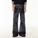 Vintage-Inspired Patchwork Jeans – Distressed Wash With Contrast Stitching (Men’s, Flared Hem, Lightweight Cotton, Non-Stretch)_mkmklike.com
