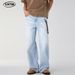 LKTM Men's Glacier Blue Straight Leg Jeans Summer Style Unisex Cleanfit Simple Couple Pants_mkmklike.com