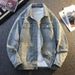 Vintage Washed Denim Jacket With Hood - Slim Fit Casual Coat For Men & Women | Lightweight Spring/Fall Outerwear (M-3XL)_mkmklike.com
