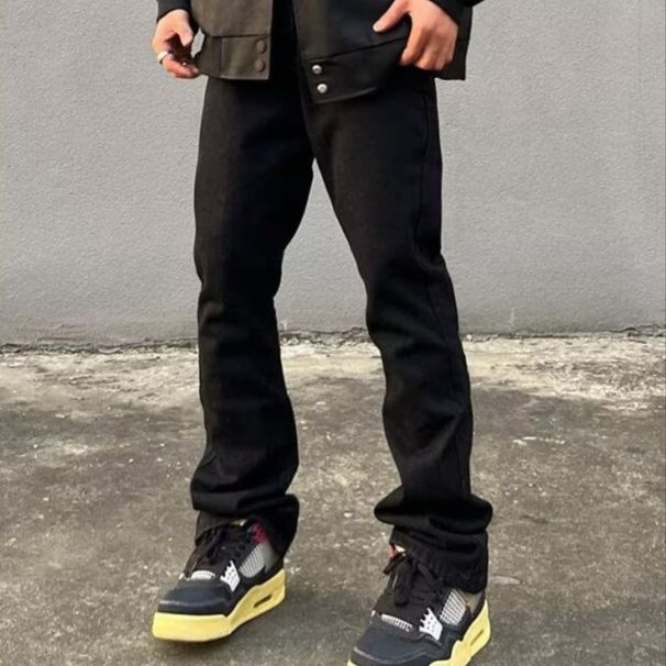 Men's Streetwear Embroidered Jeans – Oversized Hip-Hop Fit With Heavy Stitching_mkmklike.com