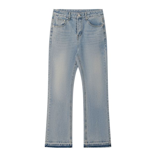 Men's American Cleanfit Fringe Jeans - Vintage Washed Denim Pants (507 Retro Edition)_mkmklike.com