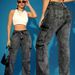 Women's Clothing High Elastic Multi Pocket Cargo Pants American Style Denim Trousers Hot Selling Jeans_mkmklike.com