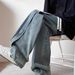 Men's Washed Straight-Leg Jeans – Oversized High Street Denim Pants With Drawstring Waist (M-5xl)_mkmklike.com