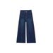 Plus-Size Relaxed Fit Jeans For Women – High-Waisted Wide-Leg Denim Pants With Flannel Lining (Dark Blue, S-2xl)_mkmklike.com
