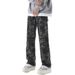 Camouflage Pants Men's Spring American Retro Loose Straight Wide-leg Pants Versatile Vibe High Street Trendy Jeans_mkmklike.com