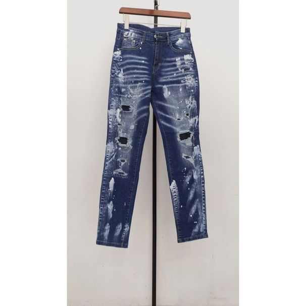 Men’s Slim-Fit Ripped Jeans – Trendy Distressed Denim Pants With Splatter Paint & Skinny Stretch Fit_mkmklike.com