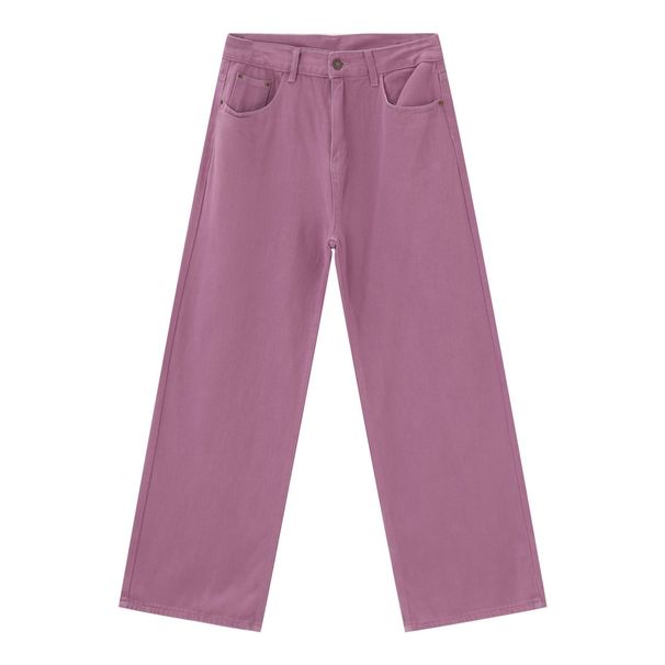 EF JEANS | 2024 New Vintage Japanese Trend Straight Casual Pants Purple Washed Loose Jeans_mkmklike.com
