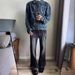 Vintage Black Water Ripple Flared Jeans – Snowflake Wash Distressed Denim With High Street Cleanfit Vibe_mkmklike.com