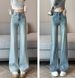 Hot Diamond Flared Jeans For Women 2025 Spring Wear High End Rhinestones Small Hot Girl Heavy Duty Horseshoe Flared Pants_mkmklike.com