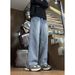 Light Blue American Retro Straight Leg Jeans Men's Clean Fit Slightly Flared Pants Spring Style Cool Sophisticated_mkmklike.com