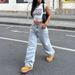 Women's Low-Rise Straight-Leg Jeans – Vintage Washed Denim Pants With Relaxed Fit For Casual Streetwear_mkmklike.com