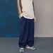 Cityboy Men's Loose Wide Leg Jeans Dark Blue Straight Hip Hop Street Dance Retro Skateboard Pants Japanese Style_mkmklike.com