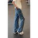American Retro Washed Old Deconstruction Design Jeans Men's Summer Ruffian Handsome Loose Straight Wide-leg Scimitar Pants_mkmklike.com