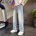 Men's Distressed Straight Leg Jeans | Vintage Relaxed Fit Ripped Denim Pants | Summer Casual Streetwear_mkmklike.com