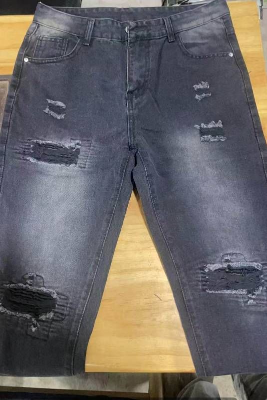 Men's Clothing Trendy Skinny Jeans Washed Scratched Patches Paint Graffiti Stretch Slim Jeans_mkmklike.com