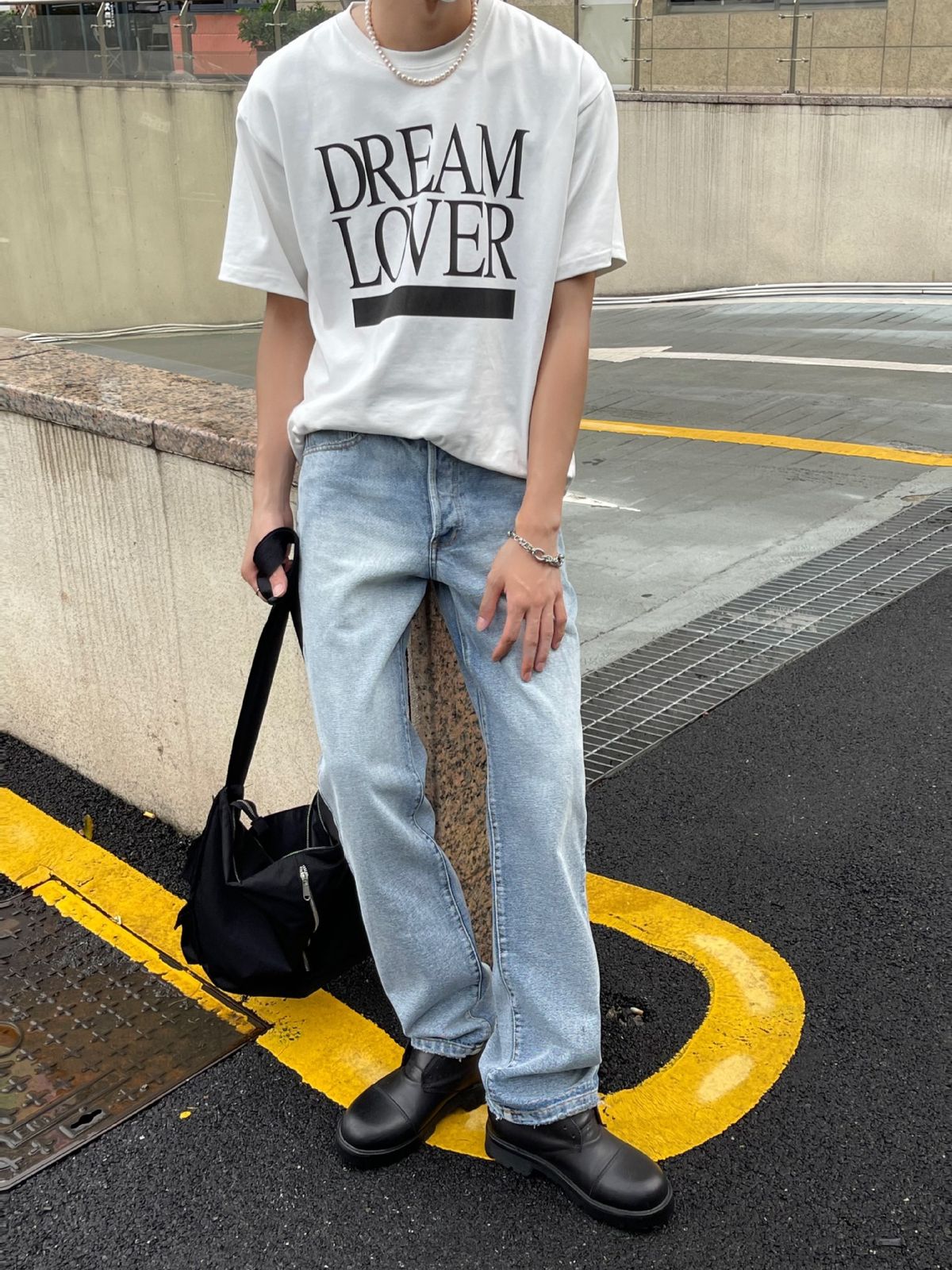 Men's Straight Fit Ice Wash Vintage Jeans Snow Fading Clean Aesthetic Classic Retro Denim for Everyday Wear 501 Blue_mkmklike.com