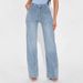 Women's Relaxed Fit Straight Leg Jeans - High Waist Washed Denim Pants For Casual Comfort (Light Blue, Vintage Blue)_mkmklike.com