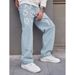 Men's Retro Loose Straight Jeans – American High Street Vintage Denim Pants (S-XXXL, Light/Dark Blue/Black/White)_mkmklike.com