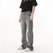 Men's Clothing Korean Style New Style Worn Design Washed And Whitened Versatile Fashion Flared Denim Trousers_mkmklike.com