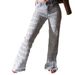 Women's Clothing Fashion Diamond Tassel Design Straight Jeans_mkmklike.com
