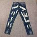 Men's Trendy Slim Fit Stretch Skinny Jeans 3D Cut Graffiti Print Ripped Patchwork Spring Summer New D2 Denim_mkmklike.com