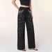 Women's Distressed Straight Leg Jeans Rhinestone Embellished Denim Pants Comfort Fit Stretch_mkmklike.com