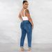 Women's Clothing Ripped High Waist Jeans Slim Fit Slim Design Trousers_mkmklike.com