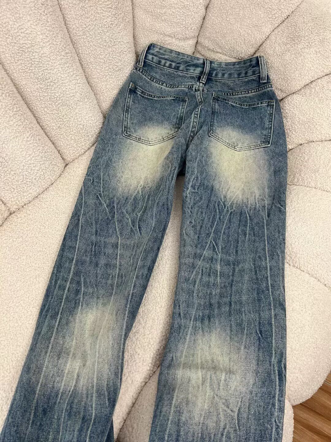 Men's Streetwear Denim Pants - Vintage Washed Hip-Hop Jeans With Graphic Print (Black/Gray/Blue, Sizes S-3xl)_mkmklike.com