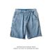 Men's Denim Shorts Hong Kong Style Casual Five Point Pants Korean Trendy Straight Leg Thin Summer Wear_mkmklike.com