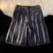 Men's Clothing Washed tie-dyed straight denim shorts_mkmklike.com