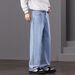 Men's Clothing Trendy Straight Leg Black Jeans Retro Vibe High Street Casual Versatile Spring Autumn New_mkmklike.com