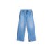Women's Clothing Retro Light Blue Pure Cotton Spring And Autumn Washed Distressed Mid Low Waist Loose Straight Denim Trousers_mkmklike.com