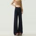 Denim Blue Wide-leg Jeans Women, New Spring And Autumn Style, High-waisted, Loose Straight Fit, Suitable For Petite_mkmklike.com