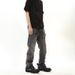 Men's Distressed Flared Jeans - Vintage Washed Black Gray Denim Pants With Ripped Hem & Streetwear Style_mkmklike.com
