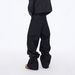 Vintage American Baggy Jeans For Men - Black Raw Denim Wide Leg Straight Fit With 5-Button Fly & Floor-Length Design_mkmklike.com