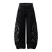 Inverted Wear Personality High Street Totem Embroidery Scimitar Jeans Men's Niche Design Loose Wide-Leg Pants Trendy_mkmklike.com
