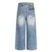 Punk Vintage Loose Wide-Leg Jeans For Men Adjustable Buckle Handmade Distressed Washed Straight Pants Trendy_mkmklike.com