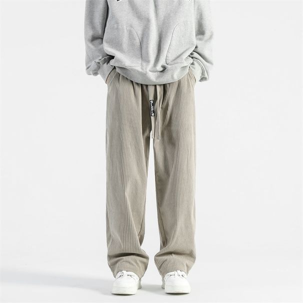 LKTM # American Corduroy Casual Men's Trendy Brand Drawstring Loose Straight Tube Sports Long Pants 684_mkmklike.com