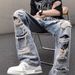 European And Fashion Brand Pants, Washed Ripped Flared Jeans Men, Hip-hop Amican High Street Distressed Pants For_mkmklike.com