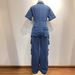 Women's Clothing Washed Overalls Multi Pocket Button Denim Jumpsuit Short Sleeved Trousers_mkmklike.com