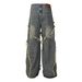Men's Clothing High Street Washed Distressed Stitching Cat Whisker Jeans Unisex Fashion Brand Loose Wide Leg Straight Trousers_mkmklike.com