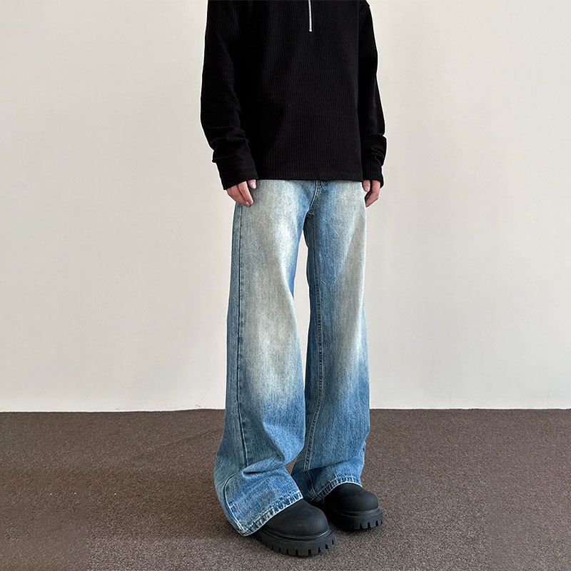 Men's Clothing Clean Fit Vintage Washed Jeans For Men & Women – American High Street Style, Relaxed Straight Leg Denim Pants_mkmklike.com