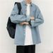 Harajuku Style Men's Denim Shirt Long Sleeve Hong Kong Style Casual Loose Spring And Autumn Shirt Men's Top Trendy Coat_mkmklike.com