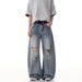 Shirts And Less Clothing Hong Kong Trendy Men's Summer New 2025 Personalized Letter Jeans Hip Hop Ins Trendy High Street Trend_mkmklike.com
